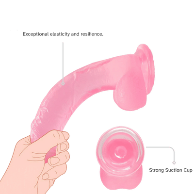 PinkPulse 8-Inch Realistic Silicone Dildo